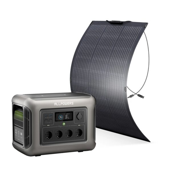 ALLPOWERS Solargenerator-Kit 1800W (R1500 + SF100 100W Flexibles Solarpanel)